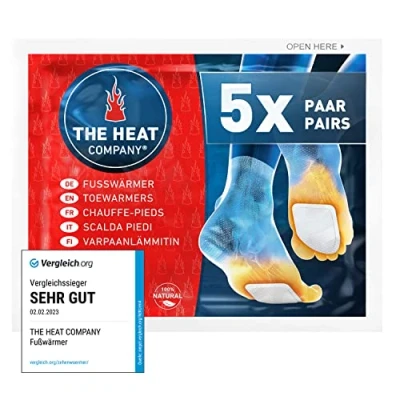 Obrázek Ohřívač nohou The Heat Company 8 hodin teplé nohy vhodné pro všechny boty extra tenký pohodlné nošení ihned použitelný 100% přírodní samolepicí, červená