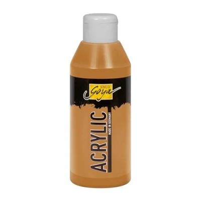 Obrázek KREUL 84234 Solo Goya Acrylic Goldocker, 250ml láhev, krémová, mnohostranně použitelná akrylová barva ve studijní kvalitě, na vodní bázi, rychle a matně schnoucí, dobře krycí, vodotěsná