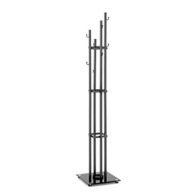 Obrázek HAKU Möbel Šatní stojan antracitový, černý, kov, bezpečnostní sklo 8 mm rozměry: Š 35 cm x V 183 H cm, styl: Moderní