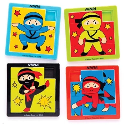 Obrázek Baker Ross Posuvné puzzle &quot;Ninja&quot; (4 kusy) perfektní jako malé překvapení na party nebo dárek pro děti