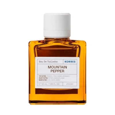 Obrázek KORRES Pánská toaletní voda MOUNTAIN PEPPER aromatická dřevitá, dermatologicky testována, veganská, 50 ml