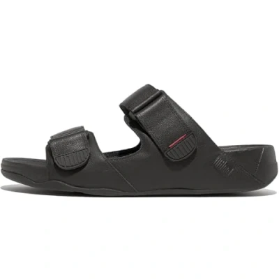 Obrázek Fitflop Herren Gogh Moc Slide Leather Sandalen, Schwarz All Black, 46.5 EU