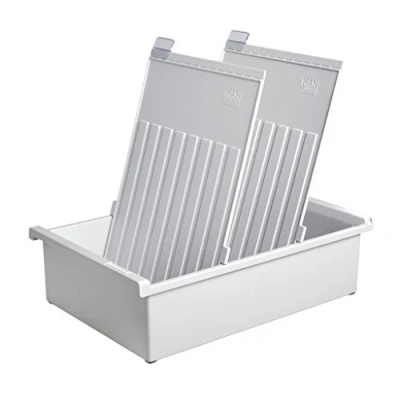 Obrázek HAN Karteitrog DIN A4 na výšku, inovativní a moderní design pro 1 300 karet, včetně 2 opěrných desek s viditelnými jezdci, 954 0 11, světle šedá