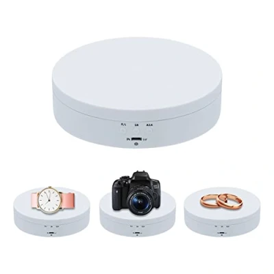 Obrázek Mcbazel otočný stojan o 360 stupňů pro fotografie 360, elektrický talíř 3 kg, motorizovaný stojan, stolek na displej prezentaci šperků, hodinek, digitálních produktů (bílý)