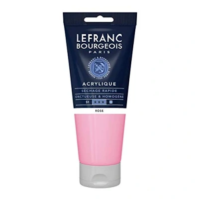 Obrázek Lefranc Bourgeois akrylová barva 300435 Fine růžová, tuba 200 ml, krémová na vodní bázi, rychleschnoucí, stálá světle, voděodolná