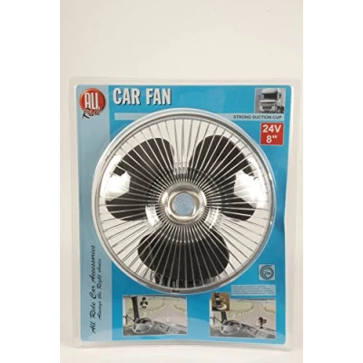 Obrázek All ride ventilátor nákladního vozidla 24 V malý s přísavkou příslušenství pro nákladní autoventilátor přístrojovou desku délka kabelu 2 m kov/plast černá/stříbrná