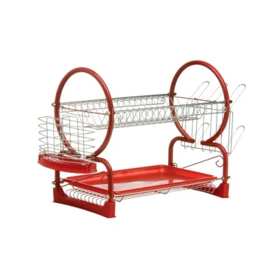 Obrázek Premier Housewares odkapávací obroučky, 2 etáže, s vyjímatelnou miska, chrom/červená