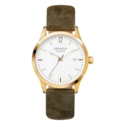 Obrázek Orphelia Fashion dámské analogové Quartz hodinky Suede s koženým řemínkem, Zelená, Pásek