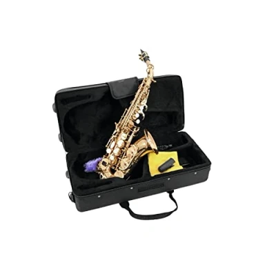 Obrázek DIMAVERY SP 20 Bb sopránový saxofon, zlatý zahnutý