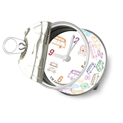 Obrázek BRISA VW Collection stolní hodiny Volkswagen T1 Bulli Bus, magnetické hodiny, MyClock také přizpůsobitelné, foto dárek (obrysy)