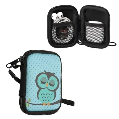 Obrázek kwmobile in Ear sluchátka obal kompatibilní s Headphones Pouzdro Neopren Cover Case Vnitřní rozměry Etui v tyrkysové hnědé mátově zelené