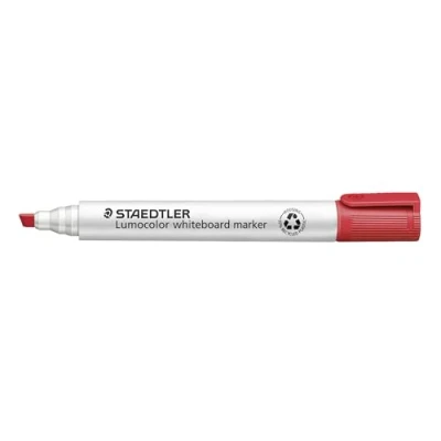 Obrázek STAEDTLER Popisovač na bílou tabuli Lumocolor, červený, suchý a beze zbytku omyvatelný, klínový hrot cca 2 nebo 5 mm, vysoká kvalita Made in Germany, 10 červených značkovačů, 351 B