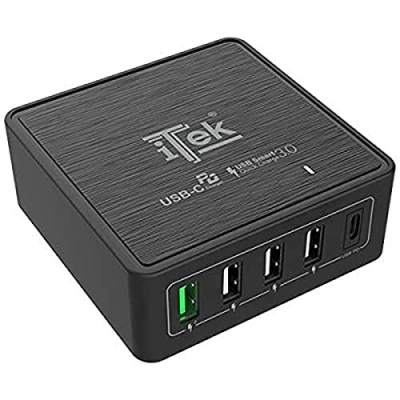 Obrázek iTek ITSCT4UC60 Ladegerät für Mobiltelefone im Innenbereich, Schwarz (innen, Netz, 5 V, schwarz)