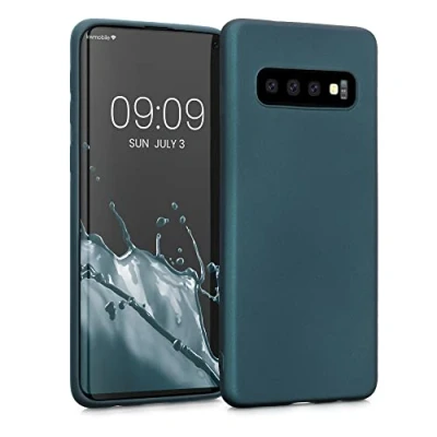 Obrázek kwmobile pouzdro kompatibilní se Samsung Galaxy S10 ochranné ze silikonu metalicky třpytivé na mobil metalické petrolejové