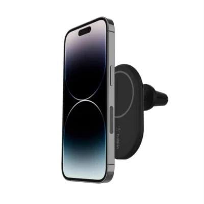 Obrázek Belkin BoostCharge drahtloser magnetischer Kfz Telefon Halter, Ladegerät, Auto kompatibel mit MagSafe fähigem iPhone 16, 15, 14, 13, 12 (inkl. Kabel)