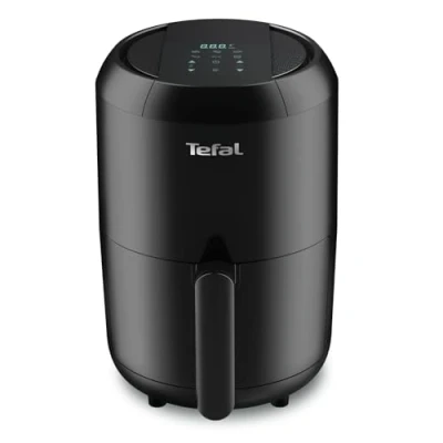 Obrázek Tefal Horkovzdušná fritéza EY3018 Easy Fry Compact Air Fryer pro 1 2 osoby kapacita: 1,6 l 6 automatických programů digitální displej energeticky úsporná zdravá bez oleje černá