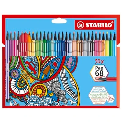 Obrázek Premium plstěné pero STABILO Pen 68 30 balení s různými barvami