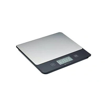 Obrázek MasterClass Rechteckige Küchenwaage für Trockenes + Nasses, 5 kg / L Fassungsvermögen, Kunststoff, Silber/schwarz, 12 x 17 22 cm