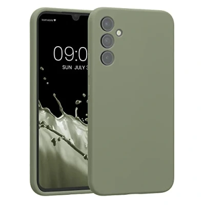 Obrázek kwmobile pouzdro na mobil kompatibilní s Samsung Galaxy A34 5G pogumované ze silikonu v šedozelené barvě