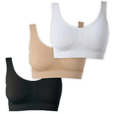 Obrázek UnsichtBra Dámská podprsenka Bustier bez ramínek Zážitek podprsenky Top Soft Bra Spánek kojící sportovní braleta v mnoha barvách, černá, bílá, béžová.