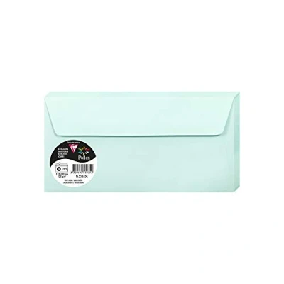 Obrázek Clairefontaine 55335C balení s 20 obálkami pyl (ve formátu DL, 110 x 220 mm) 120 g jadeitová zelená