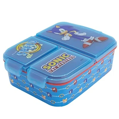 Obrázek Sonic Děti 3násobná sendvičová krabička držák na svačinu zdobený svačinový box