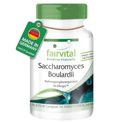 Obrázek Fairvital Saccharomyces Boulardii 90 kapslí vysoké dávkování 320 mg na kapsli VEGAN standardizovaná dobročinná kvasinková kultura