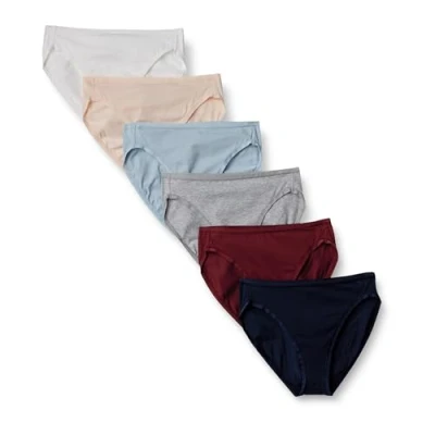Obrázek Amazon Essentials Damen Slip aus Baumwolle mit hohem Beinschnitt (in Übergröße erhältlich), 6er Pack, Kühle Farben/Warme Nuancen, 36