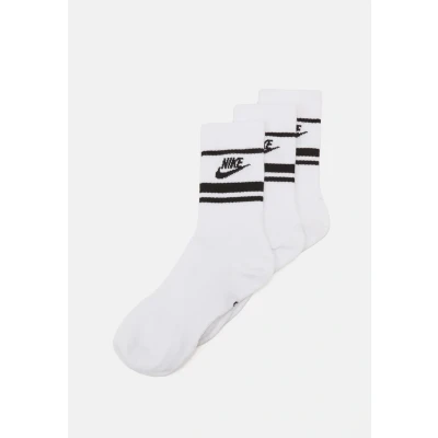 Obrázek Nike Sportswear Everyday Essential CREW Stripes Unisex 3 PACK Ponožky, Velikost: Large, White/black
