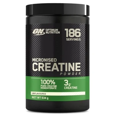 Obrázek Optimum Nutrition kreatin mikronizovaný prášek, 100% čistý monohydrát prášek pro výkon a svalovou sílu, bez chuti, 186 porcí, 634 g