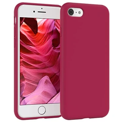 Obrázek EAZY CASE Prémiové silikonové pouzdro na mobil kompatibilní s iPhone SE (2022/2020) / 8/7, Slimcover ochranou fotoaparátu a vnitřní podšívkou, pouzdro, ochranné Bumper