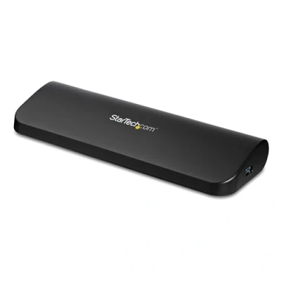 Obrázek StarTech.com Dual Monitor USB 3.0 Laptop dokovací stanice s HDMI/DVI/VGA, 3x A rozbočovač, GbE, audio, univerzální typu pro Windows/MacOS/ChromeOS TAA konformní (USB3SDOCKHDV)