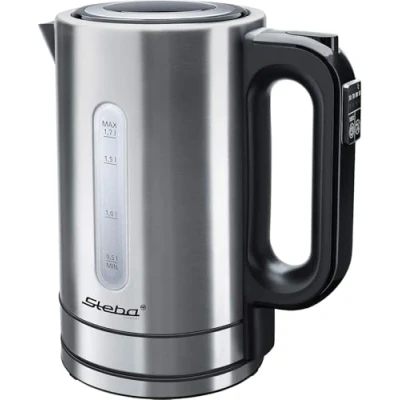 Obrázek Steba Rychlovarná konvice WK 21 (Inox) Nastavitelná teplota: 50, 70, 80, 90, 100 C s barevným ukazatelem teploty objem 1,7 litru snadné otevírání víka stiskem tlačítka indikátor hladiny vody