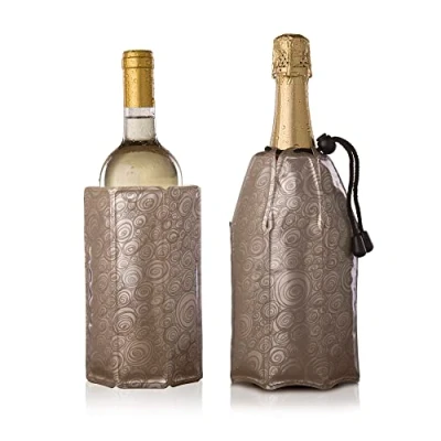 Obrázek Vacu Vin Aktivní chladič na víno a šampaňské 387560, silikon, platinová