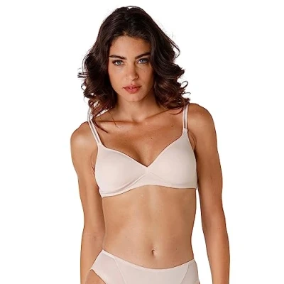 Obrázek Roztomilá dámská reggiseno senza ferretto Millennium Equilibre Bikini Top, béžová (038 SKIN), 75 B.