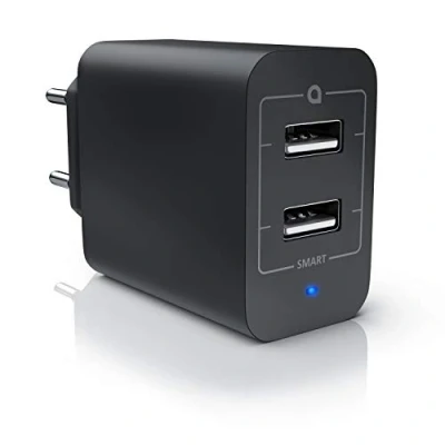 Obrázek CSL 24 wattů nabíječka Dual Port USB s Power LED celkem 4800 mA