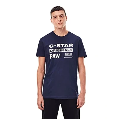 Obrázek G STAR RAW pánské Raw. Graphic Slim tričko, Modrá (Sartho Blue D14143 336 6067)