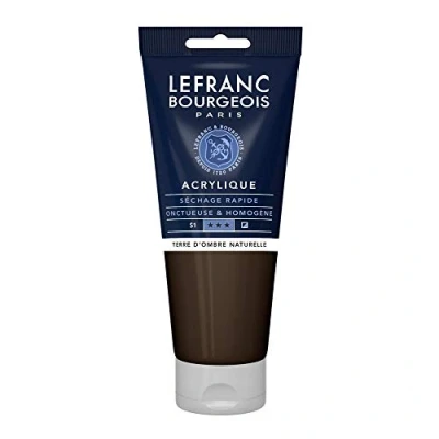 Obrázek Lefranc Bourgeois 300426 Fine akrylová barva Umbra Natur, 200ml tuba, krémová na vodní bázi, rychleschnoucí, stálá světle, voděodolná