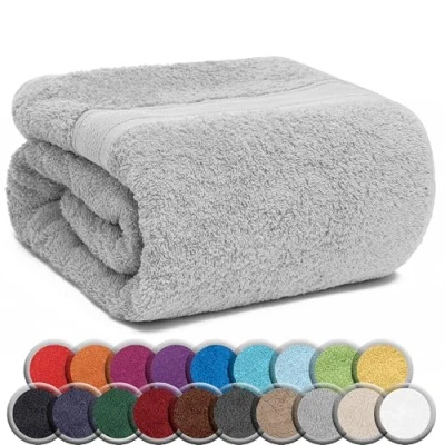 Obrázek NatureMark Balení 1 ks osušky do sauny 80 x 200 cm z čisté bavlny, luxusní ručníky pro dámy a pány wellness s extrémní měkkostí dlouhou životností Barva: stříbrná šedá