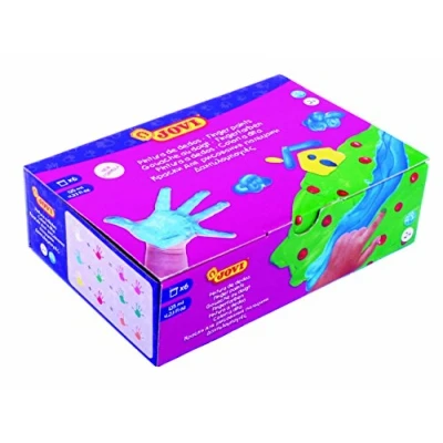 Obrázek Jovi Barva na prsty pro děti od 2 let, dobrá krycí síla, krémová konzistence, nezávadné látky, 6 barev po 125 ml