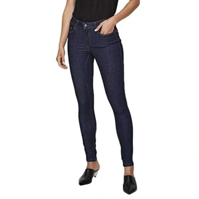 Obrázek VERO MODA Ženské džíny Slim Fit Vmseven normální pas, Tmavě modrá džínovina