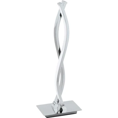 Obrázek EGLO LED stolní lampa Lasana 2, se 2 žárovkami, na noční stolek z hliníku, oceli, plastu, barva: chrom, bílá, vč. vypínače
