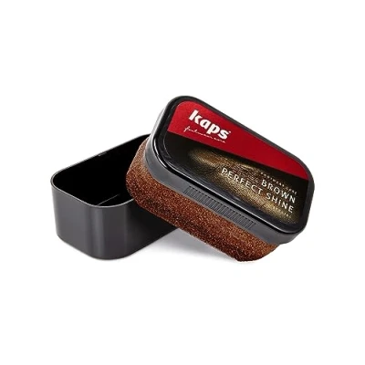 Obrázek Kaps Perfect Shine, houba k leštění bot pro okamžitý lesk, na boty, kozačky a tašky z kůže, (hnědá), Hnědá