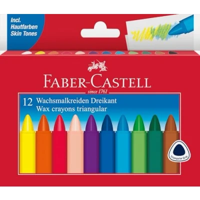 Obrázek FABER CASTELL 120010 trojhranné voskovky, 12dílné pouzdro