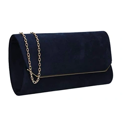 Obrázek SwankySwans Damen Anny Suedette Überschlag Clutch, Sling Bag, Marineblau