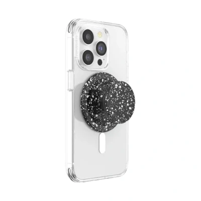 Obrázek PopSockets: PopGrip Round für MagSafe Inklusive Adapterring Ausziehbarer Sockel und Griff mit einem Austauschbarem Top Smartphones Hüllen Black Speckle