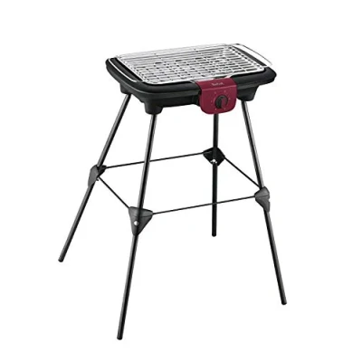 Obrázek Tefal Easygrill Elektrischer Standgrill BG90F5 Mit Standfüßen Für Draußen Auch Als Tischgrill Drinnen verwendbar 2300 W 870cm² Grillfläche Leichte Reinigung schwarz/Burgunderrot