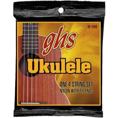 Obrázek GHS Ukulele nylon Tie Ends sada šňůrek na ukulele, baritone, černý