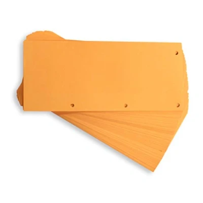 Obrázek Oxford oddělovací proužky DUO z recyklovaného kartonu, plně barevné, děrované, 10,5 x 24 cm, 160 g/m², 60 kusů, oranžová