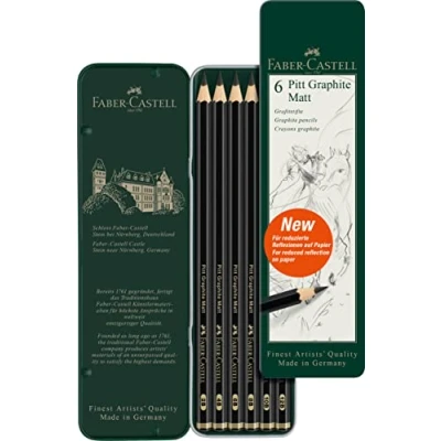 Obrázek FABER CASTELL 115207 Bleistifte Set Pitt Graphite Matt, 6 teilig, Härtegrade 2B 12B